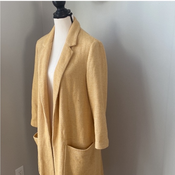 Zara relaxed fit duster trench coat cardigan lightweight  layering large - Picture 8 of 15